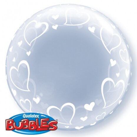 Qualatex Helium Balloon Bubble Hearts 61cm | per piece