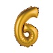 Godan Mattgoldener Folienballon Zahl 6 | 35 cm