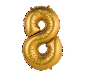 Godan Matte Gold Foil Balloon Number 8 | 35cm