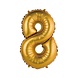 Godan Ballon chiffre 8 en feuille d'or mat | 35 cm