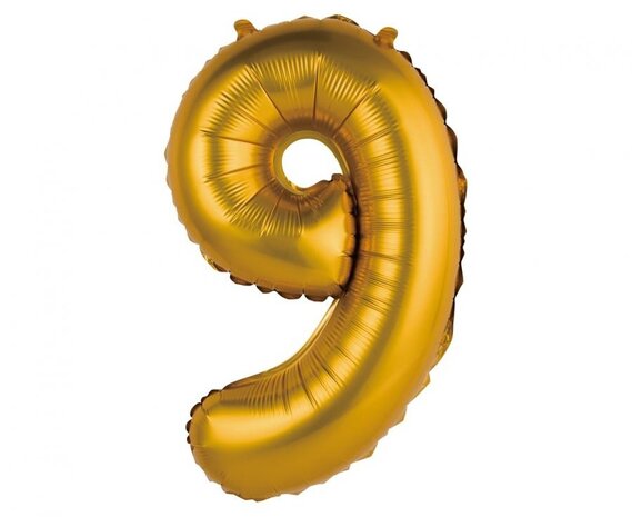 Godan Matte Gold Foil Balloon Number 9 | 35cm