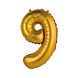 Godan Matte Gold Foil Balloon Number 9 | 35cm