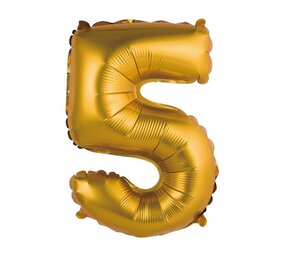 Godan Matte Gold Foil Balloon Number 5 | 35cm