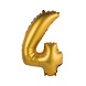 Godan Matte Gold Foil Balloon Number 4 | 35cm