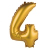 Godan Folie Ballon Mat Goud Cijfer 4 | 35cm Godan Folie Ballon Mat Goud Cijfer 4 | 35cm