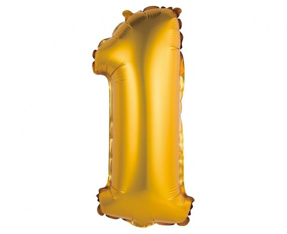 Godan Matte Gold Foil Balloon Number 1 | 35cm
