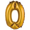Godan Folie Ballon Mat Goud Cijfer 0 | 35cm