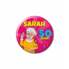 Paper Dreams Sarah-Cartoon-Button zum 50. Geburtstag, 5,5 cm | pro Stück