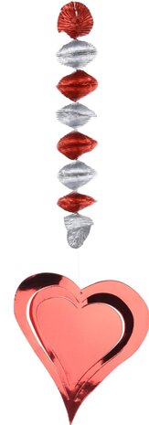 Tuf-Tuf Décoration suspendue en spirale en forme de cœur 3D 60 cm | 3 pièces