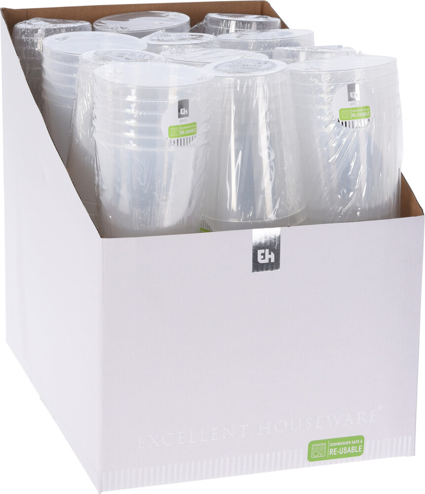 Tuf-Tuf Transparent Drinking Cups 500ml | 6 pieces