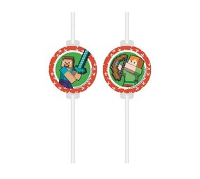 Procos Party Minecraft Straws | 4 pieces