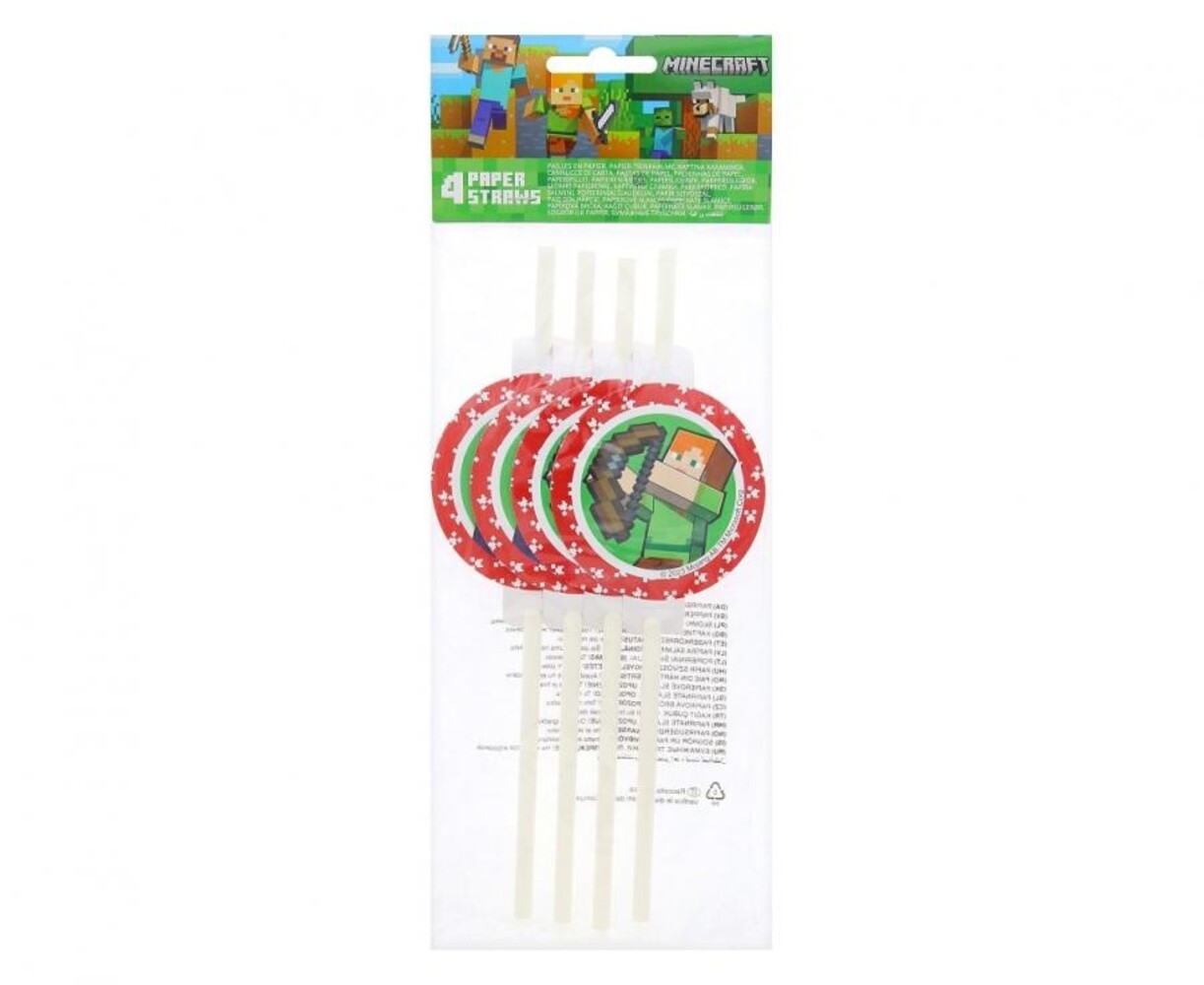 Procos Party Minecraft Straws | 4 pieces
