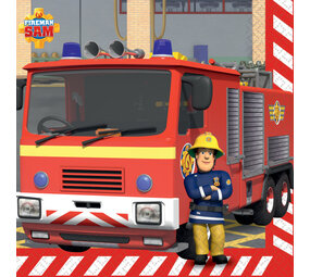 Amscan Feuerwehrmann Sam Servietten 33x33cm | 16 Stück