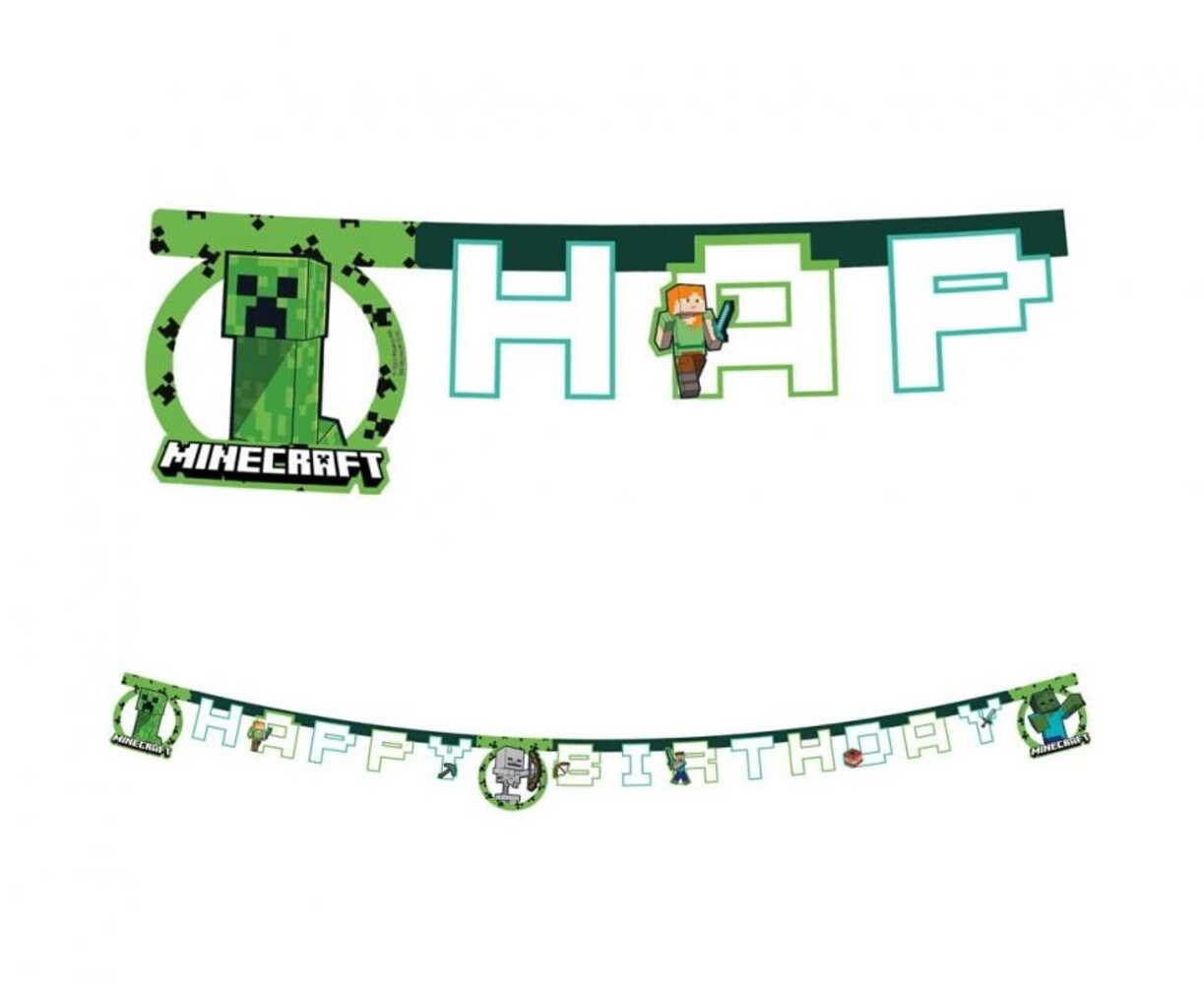 Procos Party Minecraft-Buchstabengirlande 2 m | pro Stück