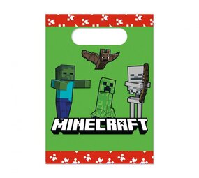 Procos Party Minecraft Uitdeelzakjes 16x22cm | 4 stuks Procos Party Minecraft Uitdeelzakjes 16x22cm | 4 stuks