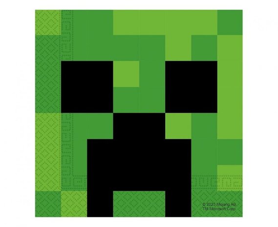 Procos Party Minecraft Servetten 33x33cm | 20 stuks Procos Party Minecraft Servetten 33x33cm | 20 stuks