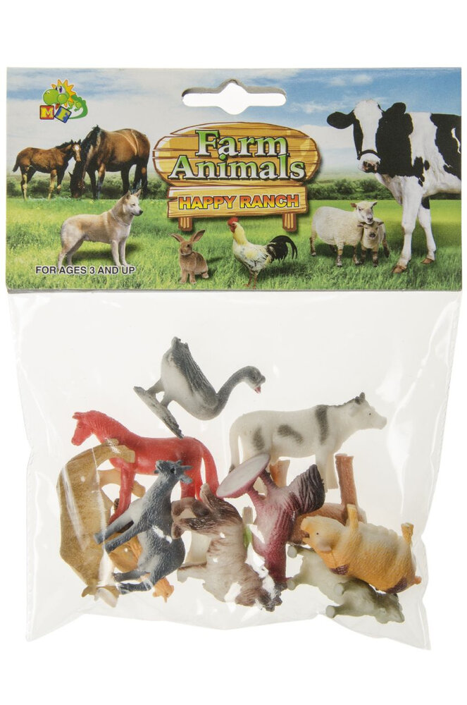 LG Imports Farm animals mini toys 3-6cm | 12 pieces