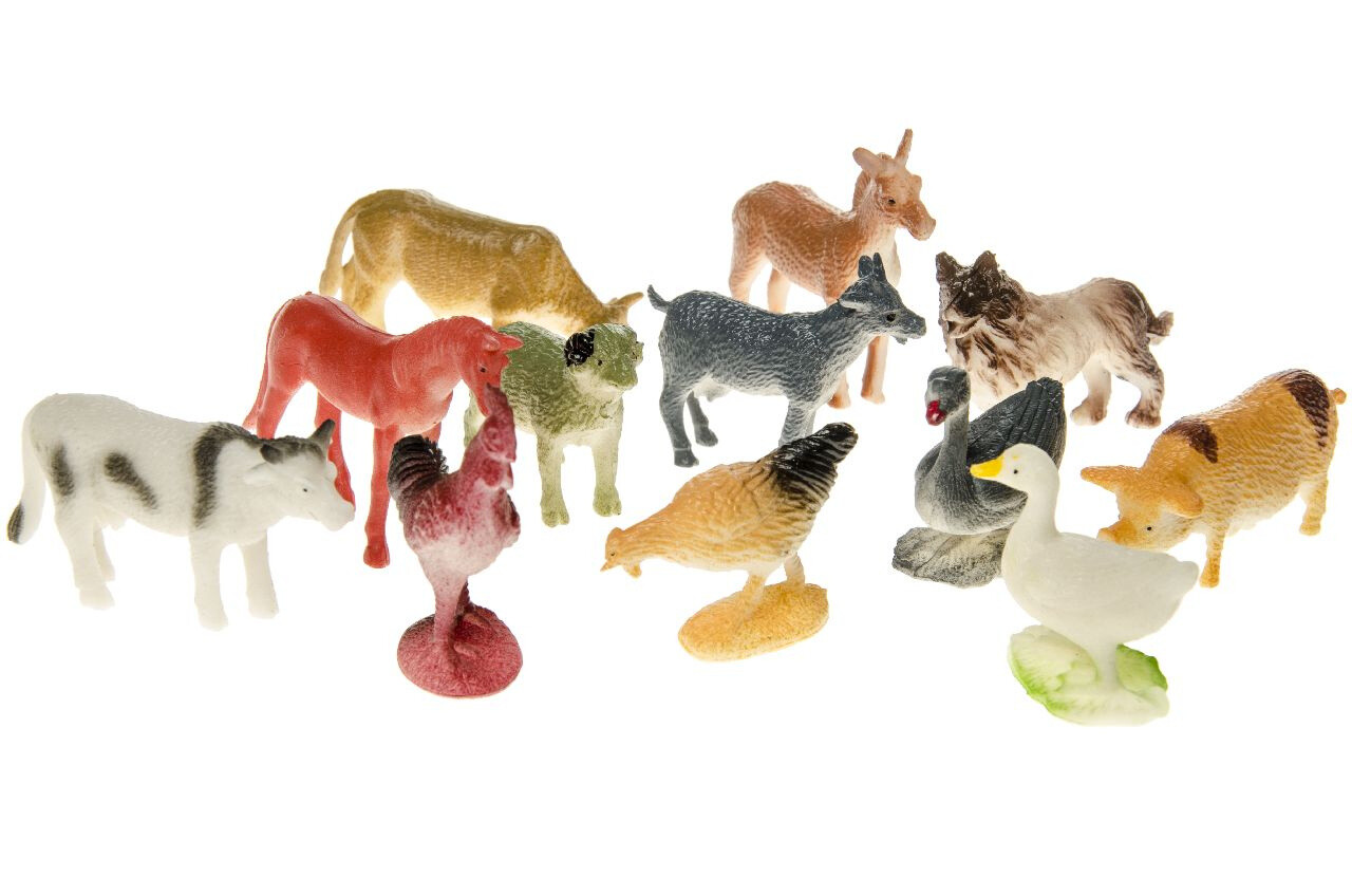 LG Imports Farm animals mini toys 3-6cm | 12 pieces