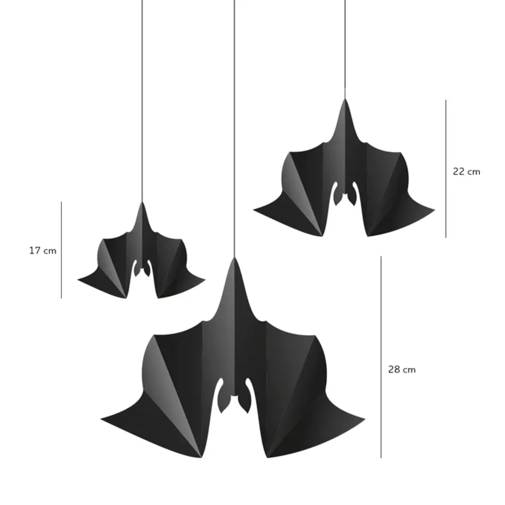 PartyPal Black Bat Hanging Decoration | 6 Pieces