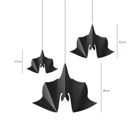 PartyPal Black Bat Hanging Decoration | 6 Pieces