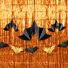 PartyPal Black Bat Hanging Decoration | 6 Pieces