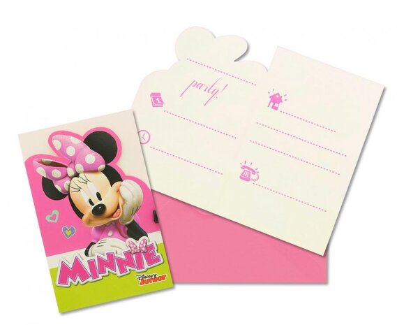 Procos Party Invitations Minnie Mouse « Les joyeuses petites assistantes » 9 x 14 cm | 6 pièces