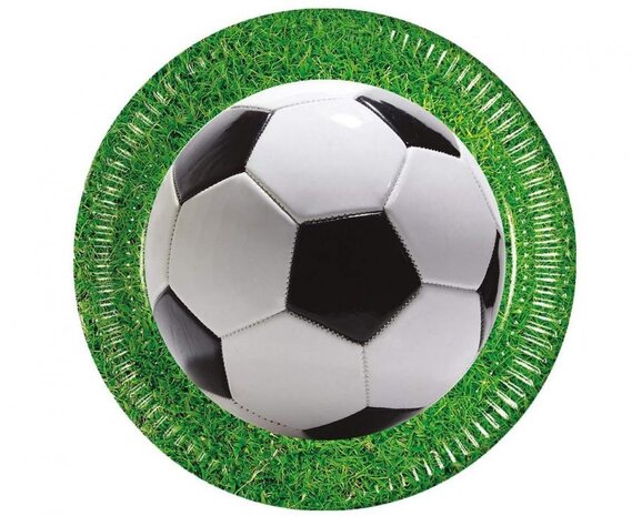 Procos Party Fußball-Partyteller 23 cm | 8 Stück