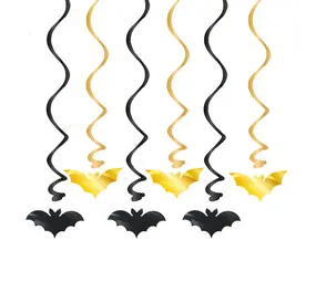 PartyPal Vleermuizen Swirls Zwart en Goud | 6 stuks