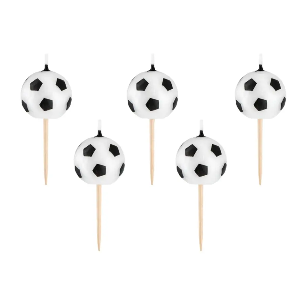 Tuf-Tuf Bougies 3D pour gâteau sur le thème du football | 5 pièces