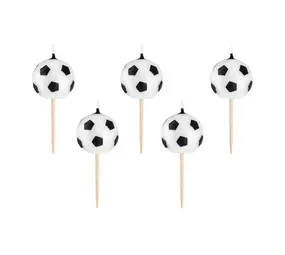 Tuf-Tuf Bougies 3D pour gâteau sur le thème du football | 5 pièces