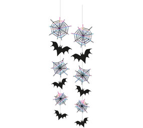 Folat Bat Spiderweb Hanging Decor | 2 Pieces