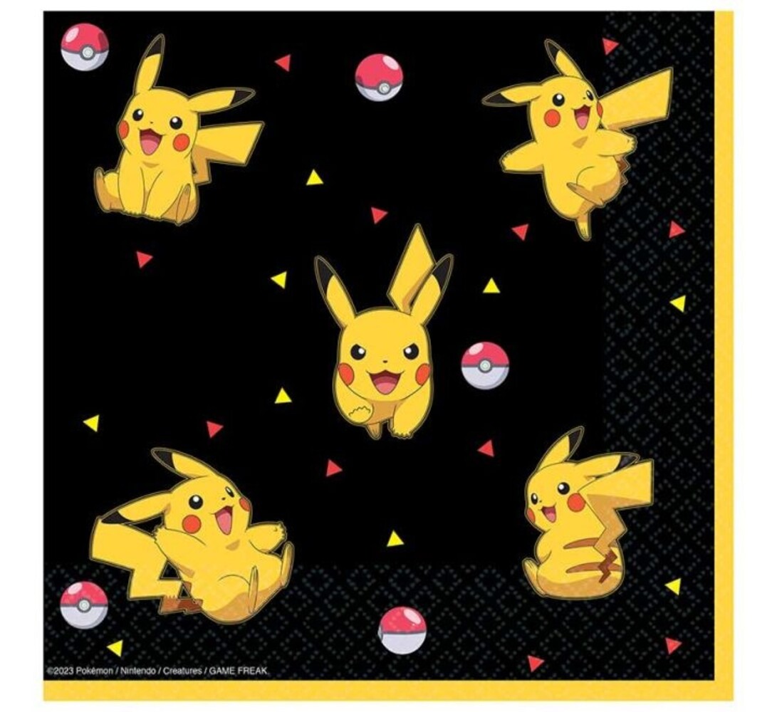 Amscan Pokemon Pikachu Napkins 33x33cm | 16 pieces