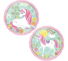 Anagram Magical Unicorn Believe in Unicorns Folie Ballon 45cm | per stuk Anagram Magical Unicorn Believe in Unicorns Folie Ballon 45cm | per stuk