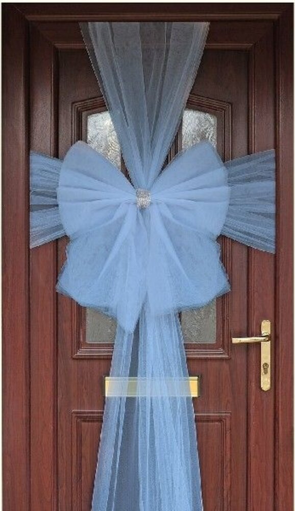 Oaktree Nœud de porte en tulle bleu clair | À l'unité