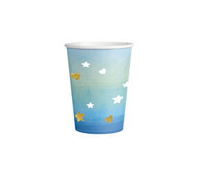 Amscan Gobelets bleus et dorés 250 ml | 8 pièces