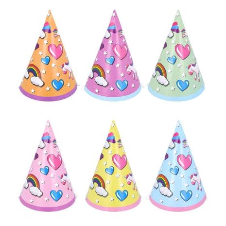 Henbrandt Chapeaux de fête licorne | 6 pièces