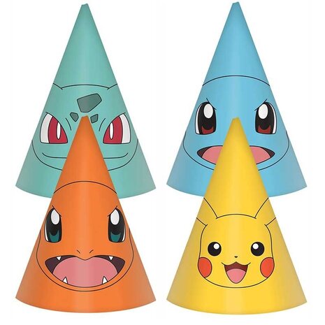 Amscan Chapeaux de fête Pokémon Pikachu | 8 pièces