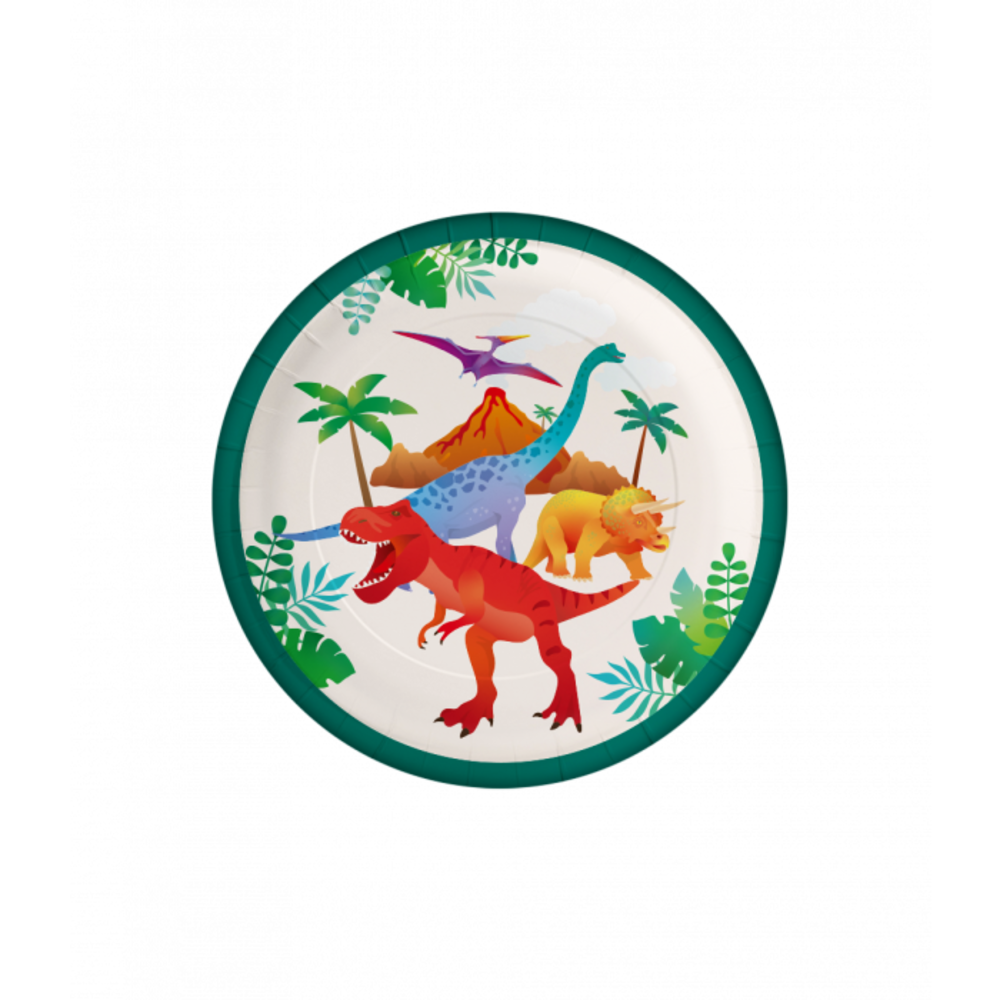Paper Dreams Assiettes Dino World 23 cm | 8 pièces