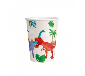 Paper Dreams Dino World Bekers 250ml | 8 stuks Paper Dreams Dino World Bekers 250ml | 8 stuks
