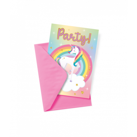 Paper Dreams Unicorn Party Uitnodigingen | 6 stuks Paper Dreams Unicorn Party Uitnodigingen | 6 stuks