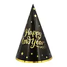 Tuf-Tuf Happy New Year Feesthoedjes Goud/Zwart | 6 stuks