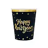 Tuf-Tuf Happy New Year Bekers Goud/Zwart 220ml | 6 stuks