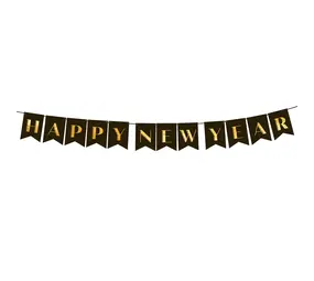 Tuf-Tuf Neujahrsbanner Gold/Schwarz 250 cm | pro Stück