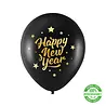 Tuf-Tuf Happy New Year Ballonnen Goud/Zwart 30cm | 10 stuks