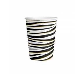 Paper Dreams Gobelets à motif zèbre 250 ml | 8 pièces