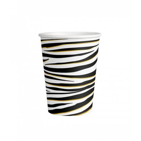 Paper Dreams Gobelets à motif zèbre 250 ml | 8 pièces