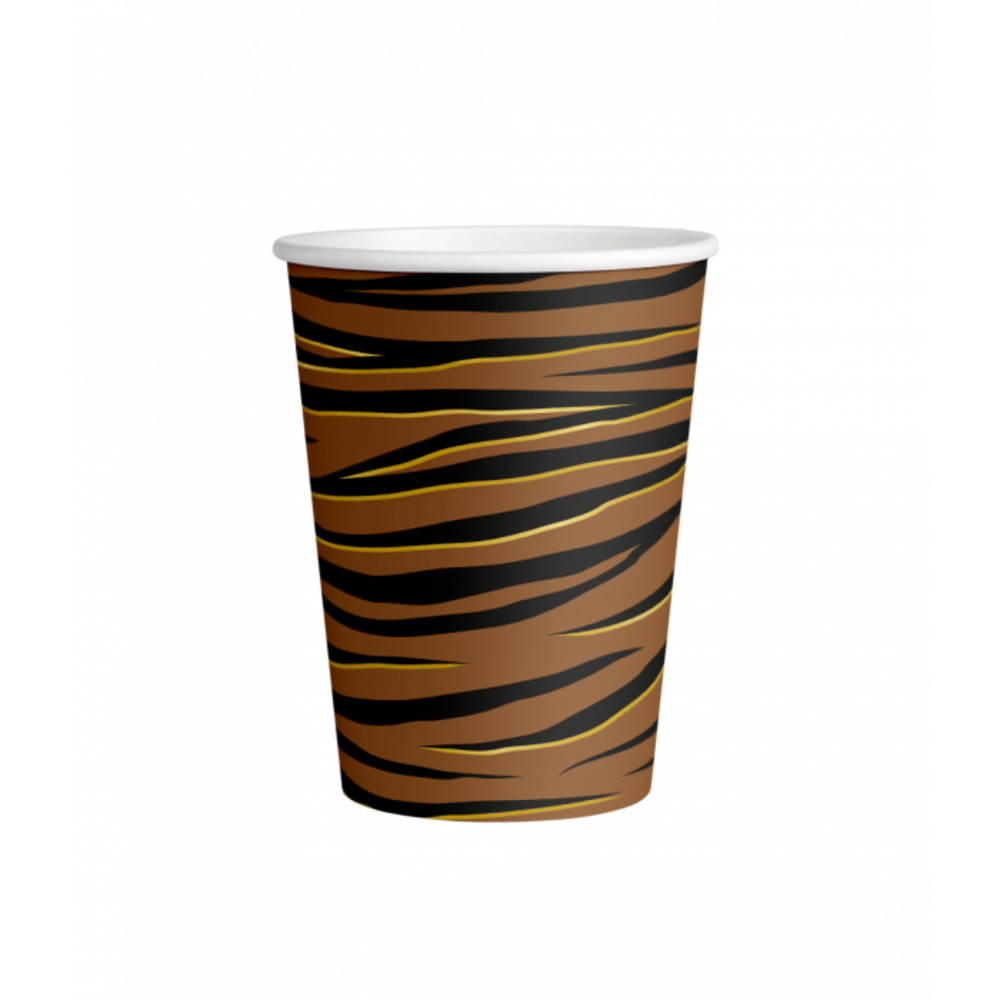 Paper Dreams Tijger Print Bekers 250ml | 8 stuks Paper Dreams Tijger Print Bekers 250ml | 8 stuks
