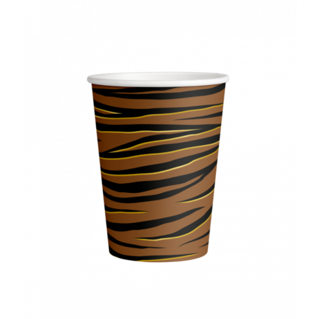 Paper Dreams Tijger Print Bekers 250ml | 8 stuks Paper Dreams Tijger Print Bekers 250ml | 8 stuks