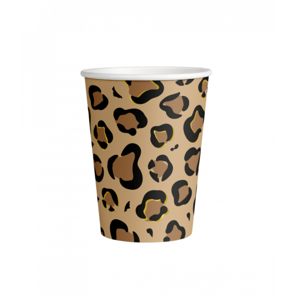 Paper Dreams Gobelets à motif léopard 250 ml | 8 pièces