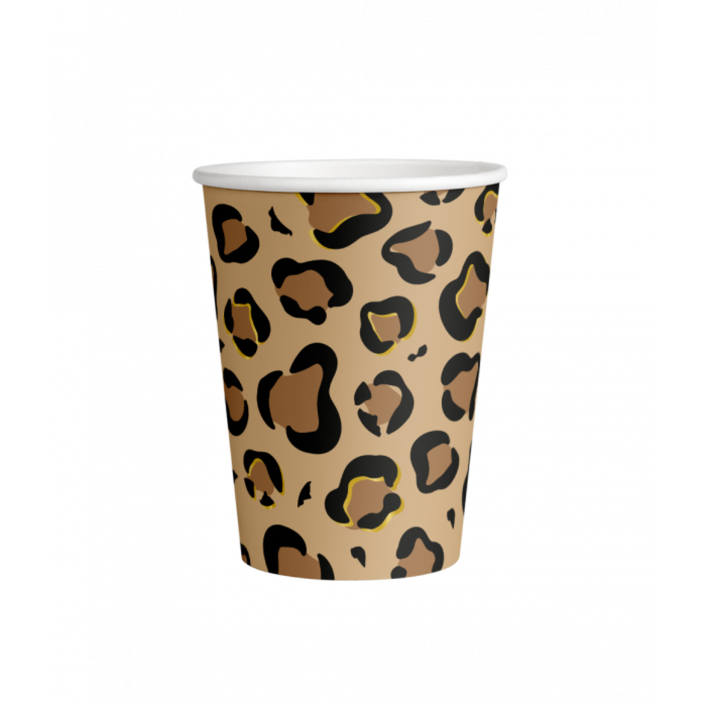 Paper Dreams Leopard Print Cups 250ml | 8 pieces